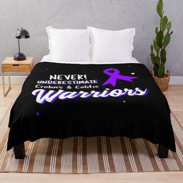 Item preview, Never underestimate Crohns and Colitis warriors! purple ribbon  designed and sold by Rodayna Elnaggar.