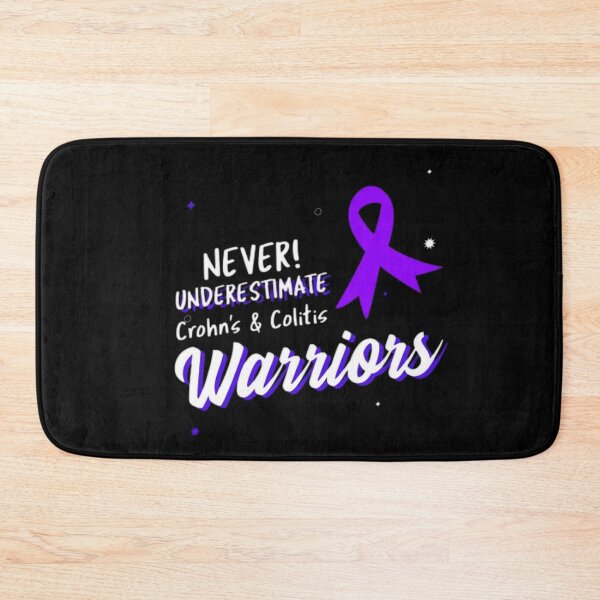 Item preview, Never underestimate Crohns and Colitis warriors! purple ribbon  designed and sold by Rodayna Elnaggar.