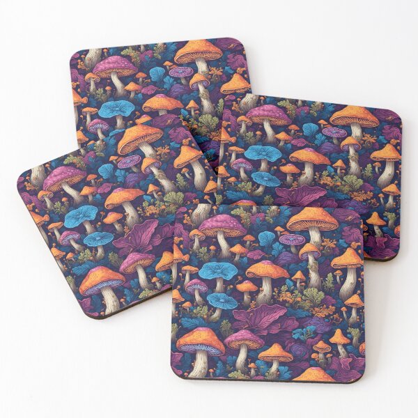 Item preview, Magic Mushrooms Colorful Pattern designed and sold by SoccaTamam.