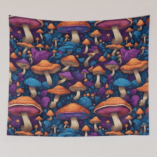Item preview, Hallucinogenic Mushrooms Colorful Pattern designed and sold by SoccaTamam.