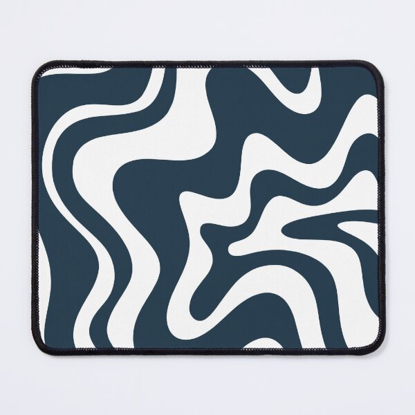 Item preview, Liquid Swirl Abstract Pattern in Dark Navy Blue and White designed and sold by kierkegaard.