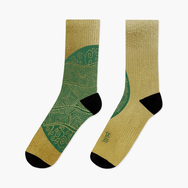 Item preview, The Library - Green and Gold Doodle Art designed and sold by TandBB.