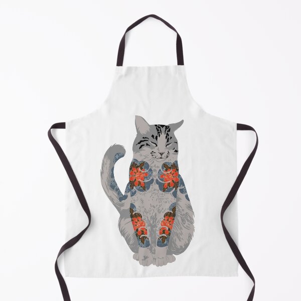 Item preview, Cat With Gangster Flower Tattoo designed and sold by KazbaStudio.