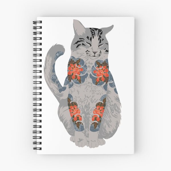 Item preview, Cat With Gangster Flower Tattoo designed and sold by KazbaStudio.