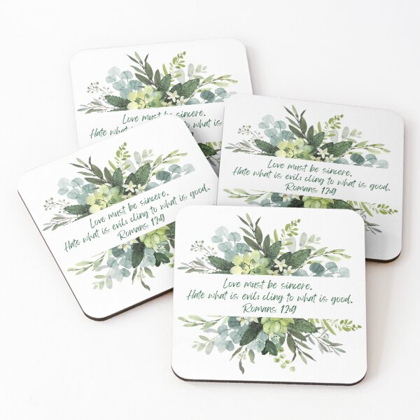 Item preview, Romans 12:9 in a watercolor centerpiece  designed and sold by GracefulGems.