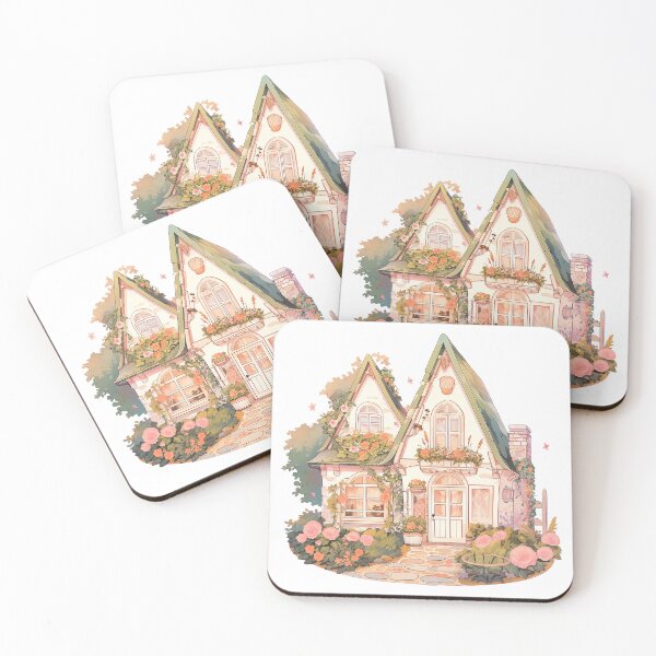 Item preview, Cute House with Flowers in Rustic and Cottagecore Style designed and sold by CozyKawaiiArt.