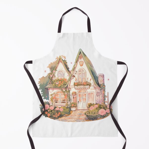 Item preview, Cute House with Flowers in Rustic and Cottagecore Style designed and sold by CozyKawaiiArt.