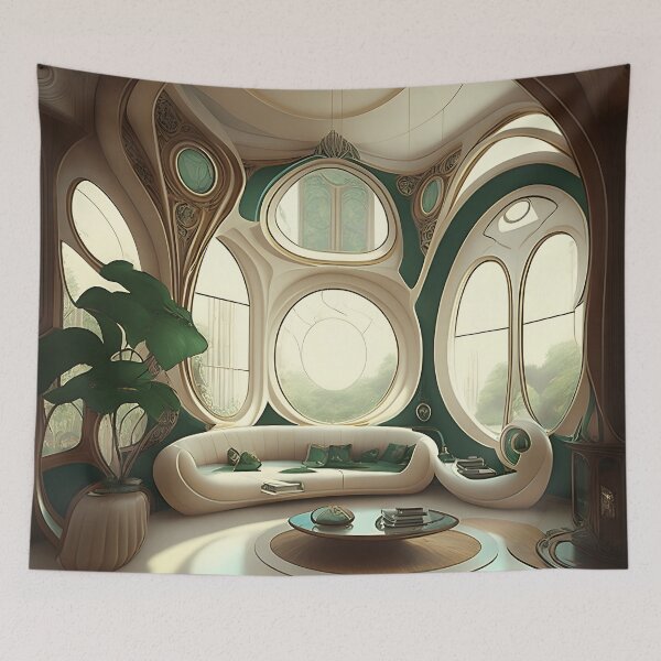 Item preview, [AI Art] My future living room, Art Nouveau Style designed and sold by Sissle.