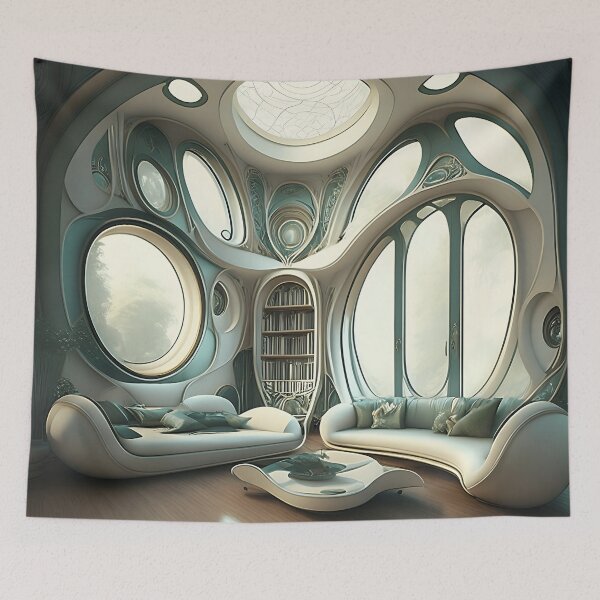 Item preview, [AI Art] My future living room, Art Nouveau Style designed and sold by Sissle.