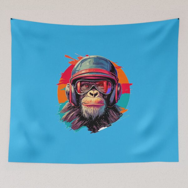 Item preview, Cool Antropomorphic Monkey Pilot with Retrofuturistic Helmet designed and sold by Nabucodonoshop.