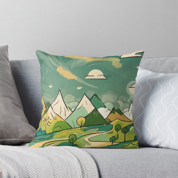 Item preview, Paisaje de montaña de verdes frescos designed and sold by RandomArtsie.