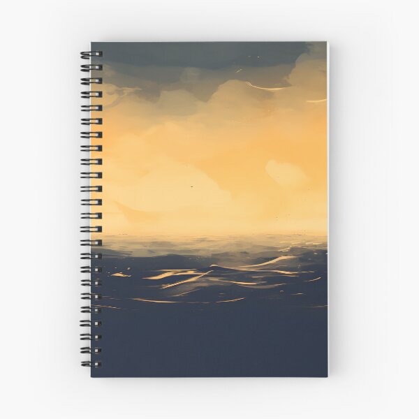 Item preview, Calming orange and blue ocean painting designed and sold by ajo-rb.
