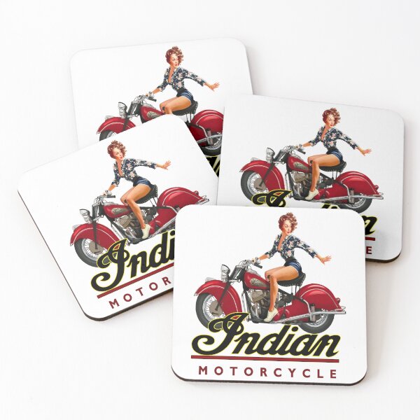 Item preview, Hot Biker Babe on Vintage Indian Motorcycle Sticker designed and sold by KkaulailiResep.