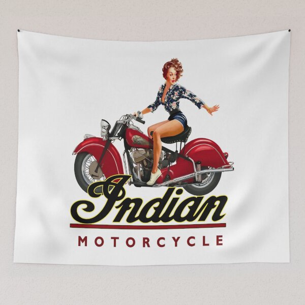 Item preview, Hot Biker Babe on Vintage Indian Motorcycle Sticker designed and sold by KkaulailiResep.