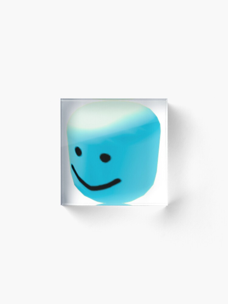 Blue Oof Acrylic Block By Mickleo Redbubble - roblox bighead stickers redbubble