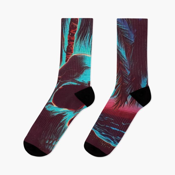 Item preview, Spooky retro vaporwave glitch skull on palm beach designed and sold by TomFrontierArt.