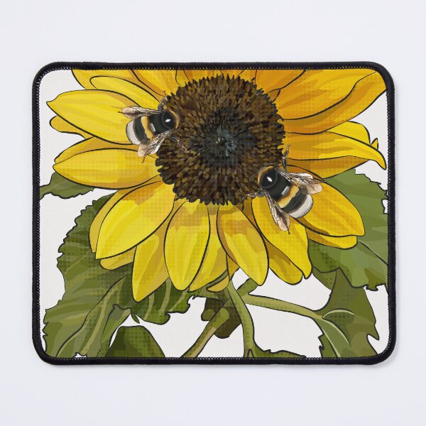 Item preview, Sunflower with bees by BeeFoxTree designed and sold by BeeFoxTree.