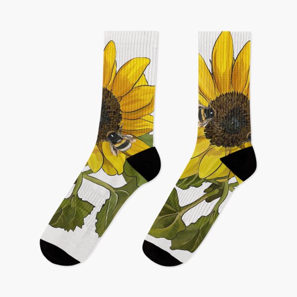 Item preview, Sunflower with bees by BeeFoxTree designed and sold by BeeFoxTree.