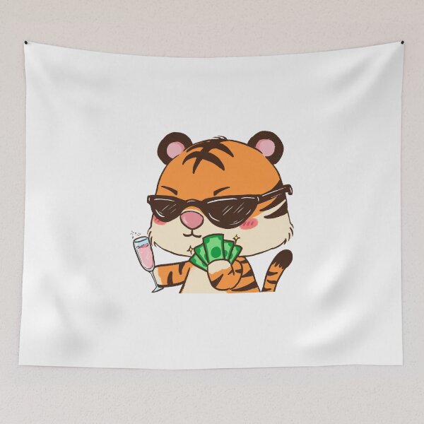 Item preview, CUTE CARTOON OF TIGER HAVING FUN designed and sold by Creativeanus.