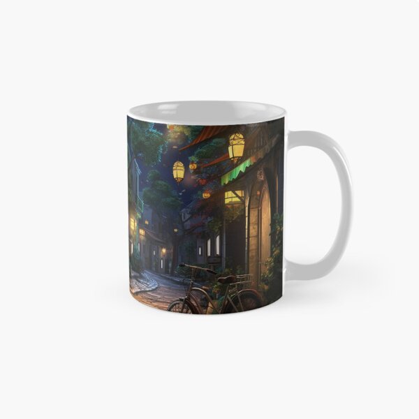 Item preview, A street of a city at night in imaginary city designed and sold by isBotStore.