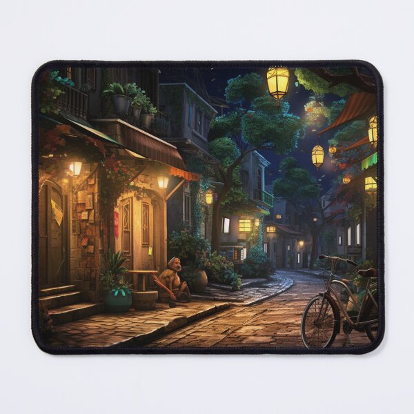 Item preview, A street of a city at night in imaginary city designed and sold by isBotStore.