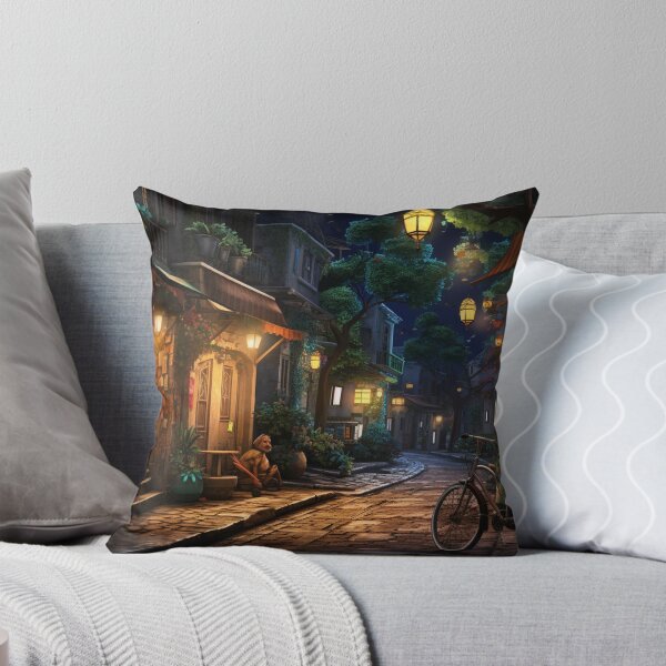 Item preview, A street of a city at night in imaginary city designed and sold by isBotStore.