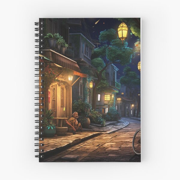 Item preview, A street of a city at night in imaginary city designed and sold by isBotStore.