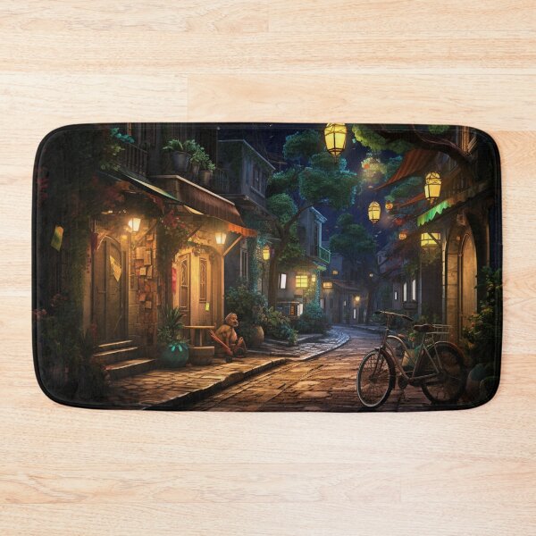 Item preview, A street of a city at night in imaginary city designed and sold by isBotStore.