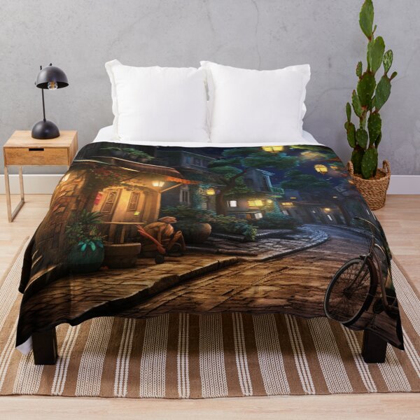 Item preview, A street of a city at night in imaginary city designed and sold by isBotStore.