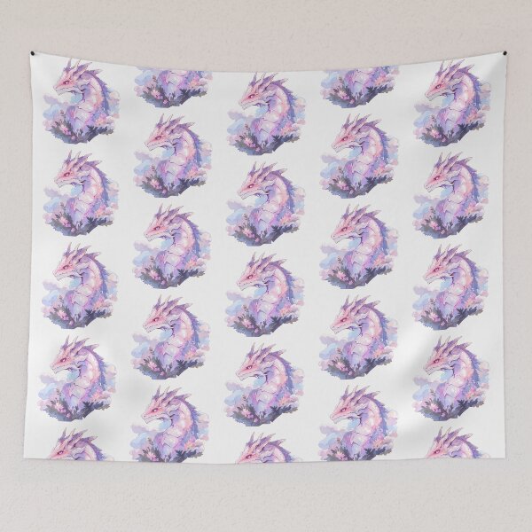 Item preview, Cute Purple Dragon in Flowers designed and sold by CozyKawaiiArt.