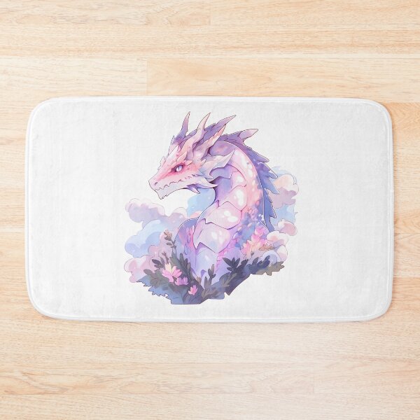 Item preview, Cute Purple Dragon in Flowers designed and sold by CozyKawaiiArt.