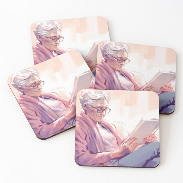 Item preview, An elderly woman reading a book designed and sold by isBotStore.