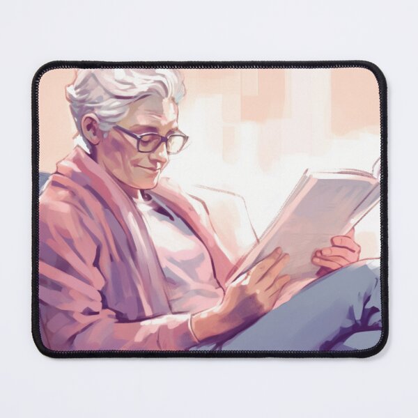 Item preview, An elderly woman reading a book designed and sold by isBotStore.