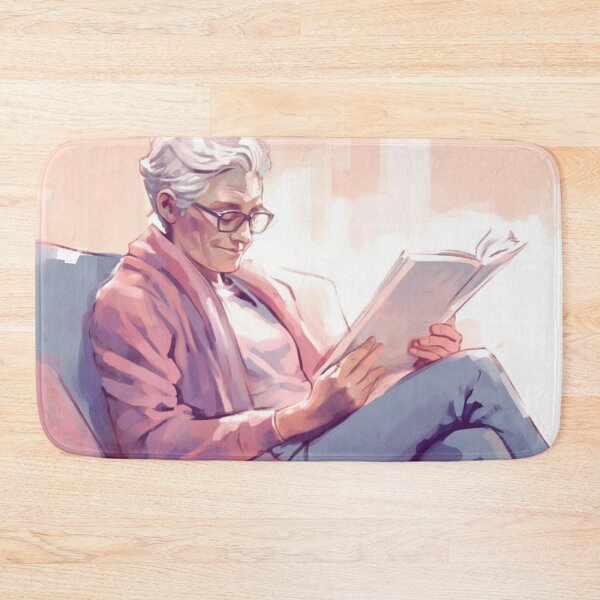 Item preview, An elderly woman reading a book designed and sold by isBotStore.
