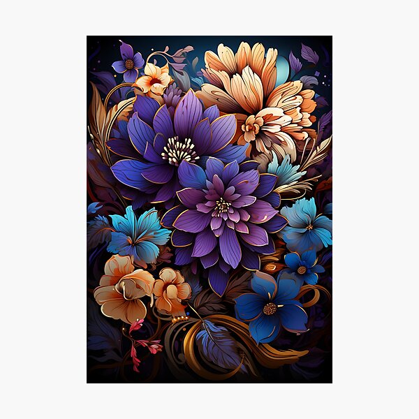 "Vibrant Nouveau Flowers A Floral Harmony of Botanical Art Deco