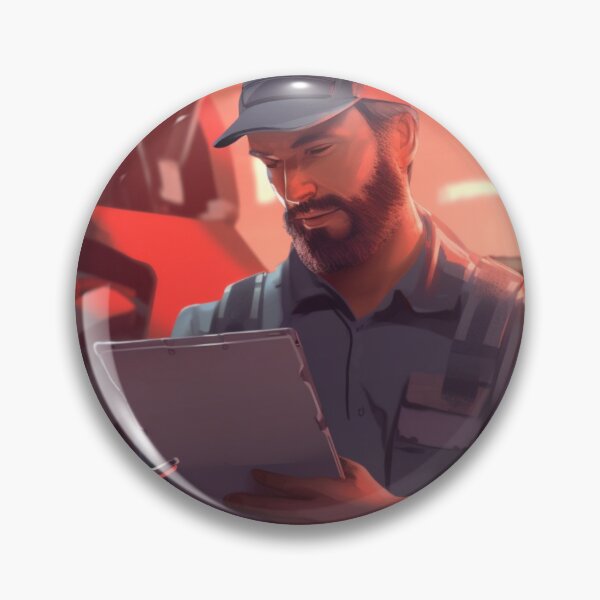 Item preview, Two tractor drivers inspect an information tablet designed and sold by isBotStore.