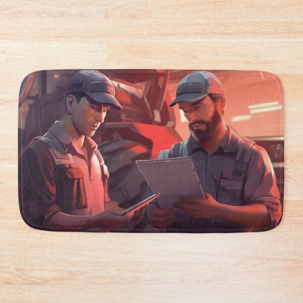 Item preview, Two tractor drivers inspect an information tablet designed and sold by isBotStore.