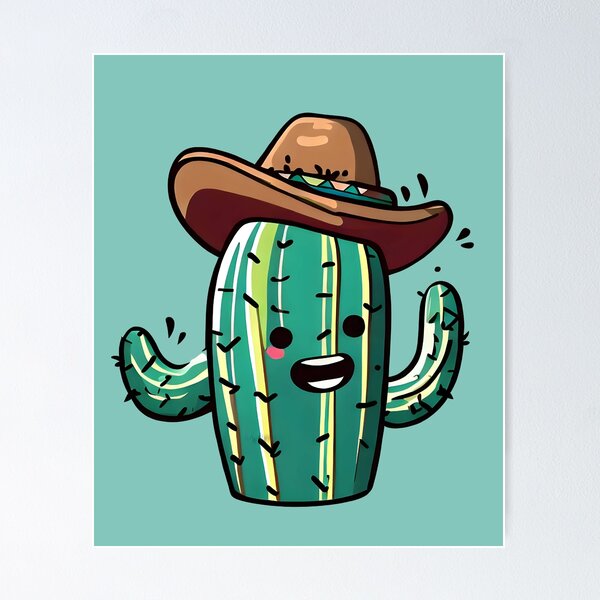 Item preview, Astonished cowboy cactus designed and sold by Doctrine-Design.