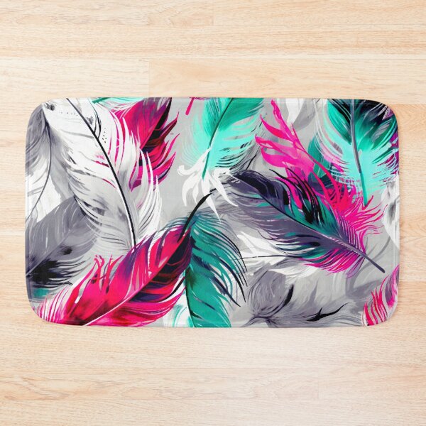 Item preview, Feathers - Fuchsia, teal, gray, silver, white 2 designed and sold by Highlandkings.