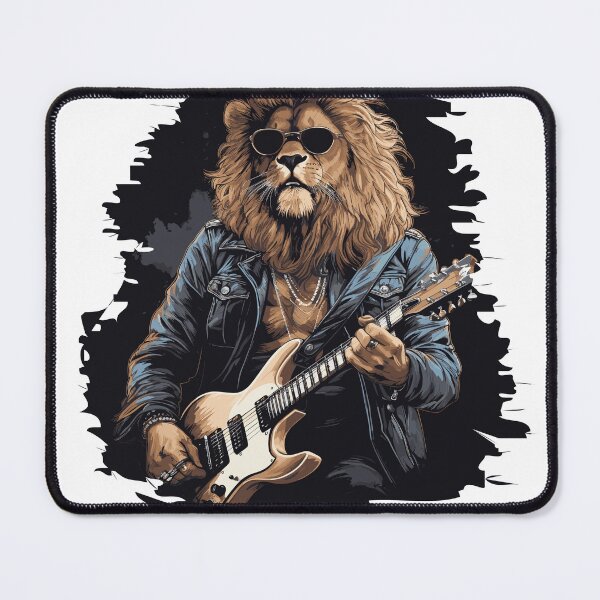 Item preview, Majestic Cool Lion as a Rock and Roll Guitarist designed and sold by LOT7Clothing.