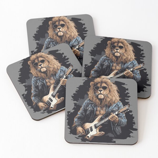 Item preview, Majestic Cool Lion as a Rock and Roll Guitarist designed and sold by LOT7Clothing.
