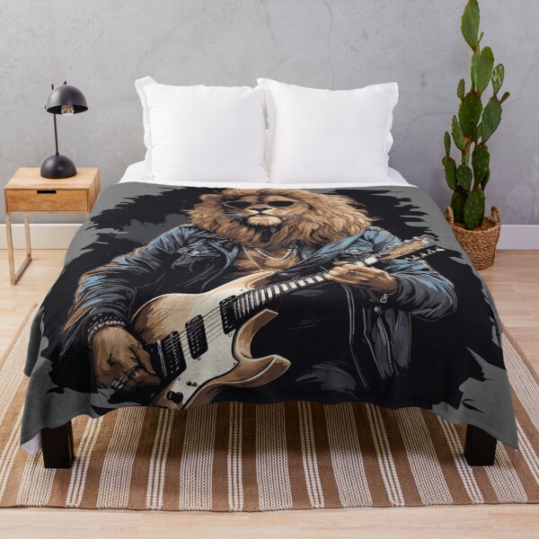 Item preview, Majestic Cool Lion as a Rock and Roll Guitarist designed and sold by LOT7Clothing.