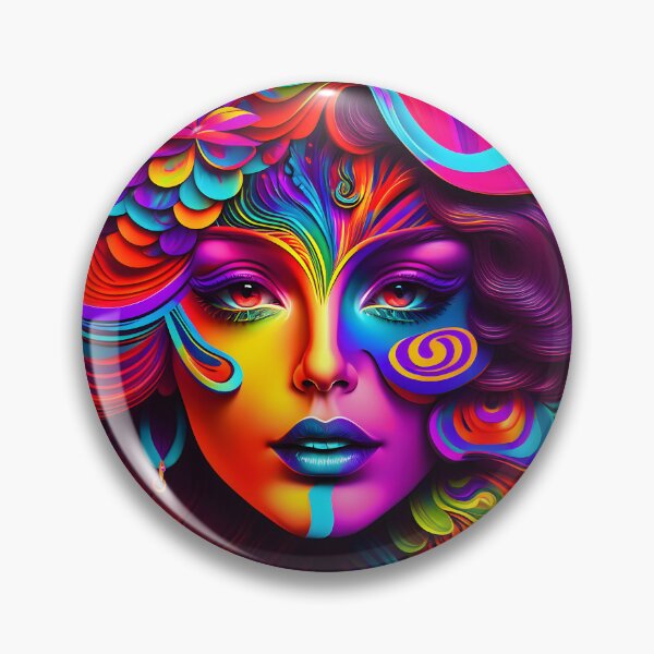 Item preview, Colorful Psychedelic Woman Portrait | Psychedelic Style | Creative Psychedelic Art | gift idea | AI art designed and sold by RPDesigns91.
