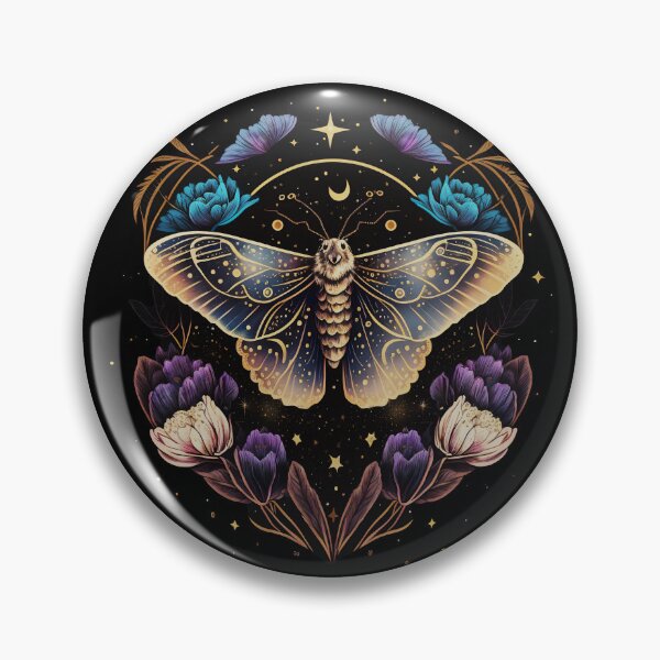 Item preview, Cosmic moth, moon, autumn crocus, nocturnal butterfly designed and sold by nitty-gritty.
