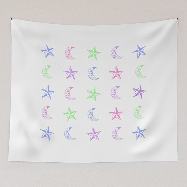 Item preview, retro stars and moon designed and sold by KacperStore.
