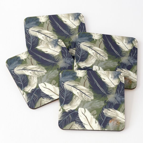 Item preview, Feathers - Khaki, navy, white, gray, black 2 designed and sold by Highlandkings.