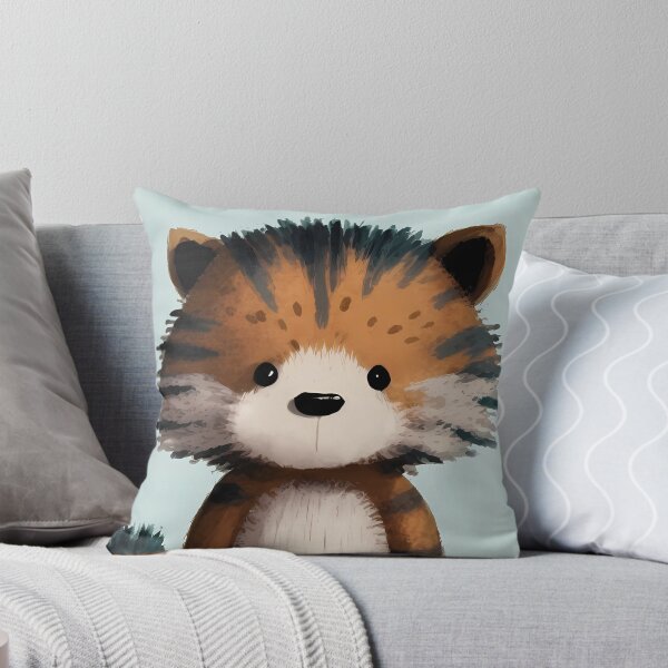 Item preview, Nursery Tiger Pillow (Blue) designed and sold by TonizToonz.