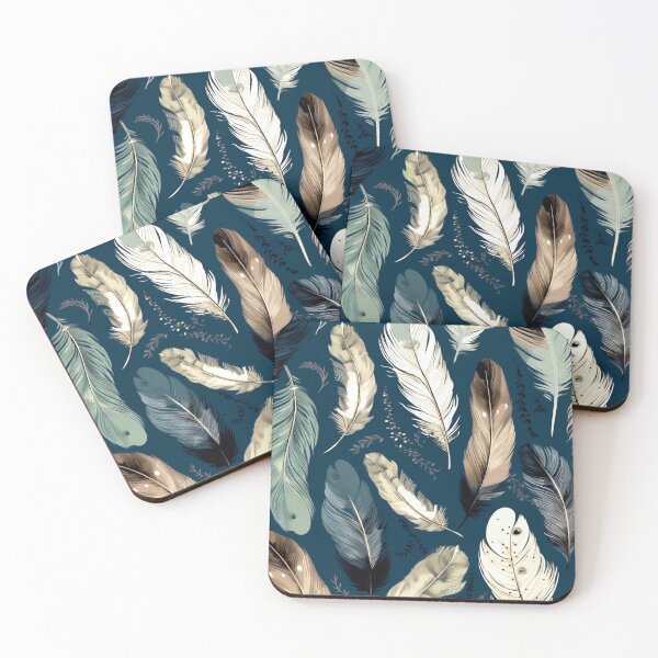 Item preview, Feathers - Khaki, navy, white, gray, black 3 designed and sold by Highlandkings.