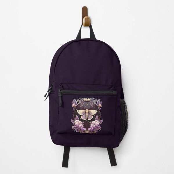 Item preview, Moth, Art Deco, purple, autumn crocus, nocturnal butterfly designed and sold by nitty-gritty.