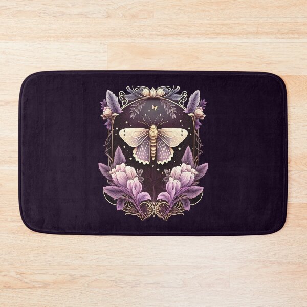 Item preview, Moth, Art Deco, purple, autumn crocus, nocturnal butterfly designed and sold by nitty-gritty.
